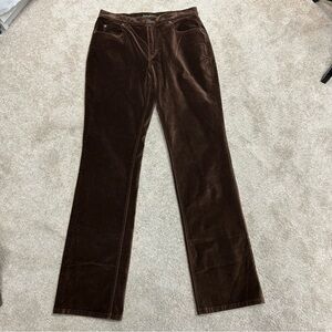 Eddie Bauer women’s chocolate brown velvet pants Sz 8 Tall NWT